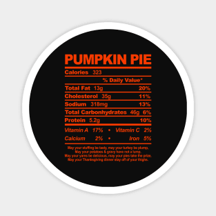 Pumpkin Pie Nutritional Information Thanksgiving Magnet